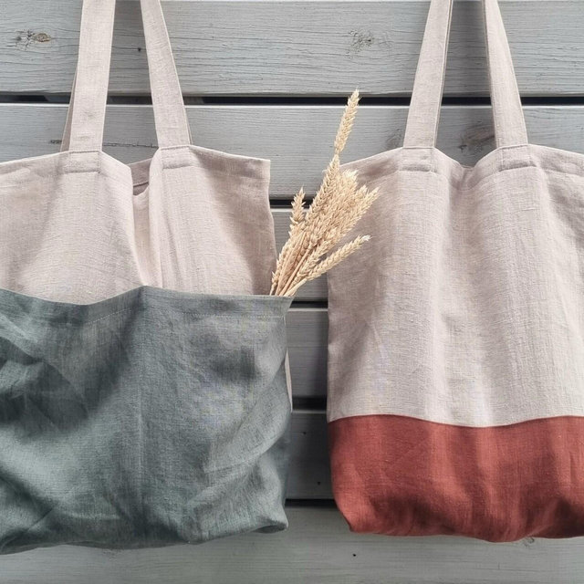 Linen tote bag, double bottom tote bag, large linen bag, reuse shopping bag, grocery bag, shopper tote bag, market bag, linen beach bag