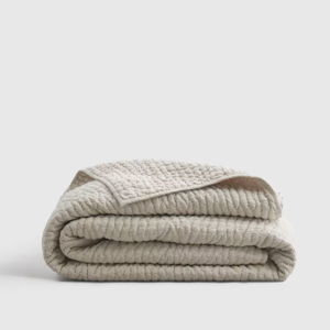 Queen Size European Linen Cotton Stitch Quilt - Color: Natural
