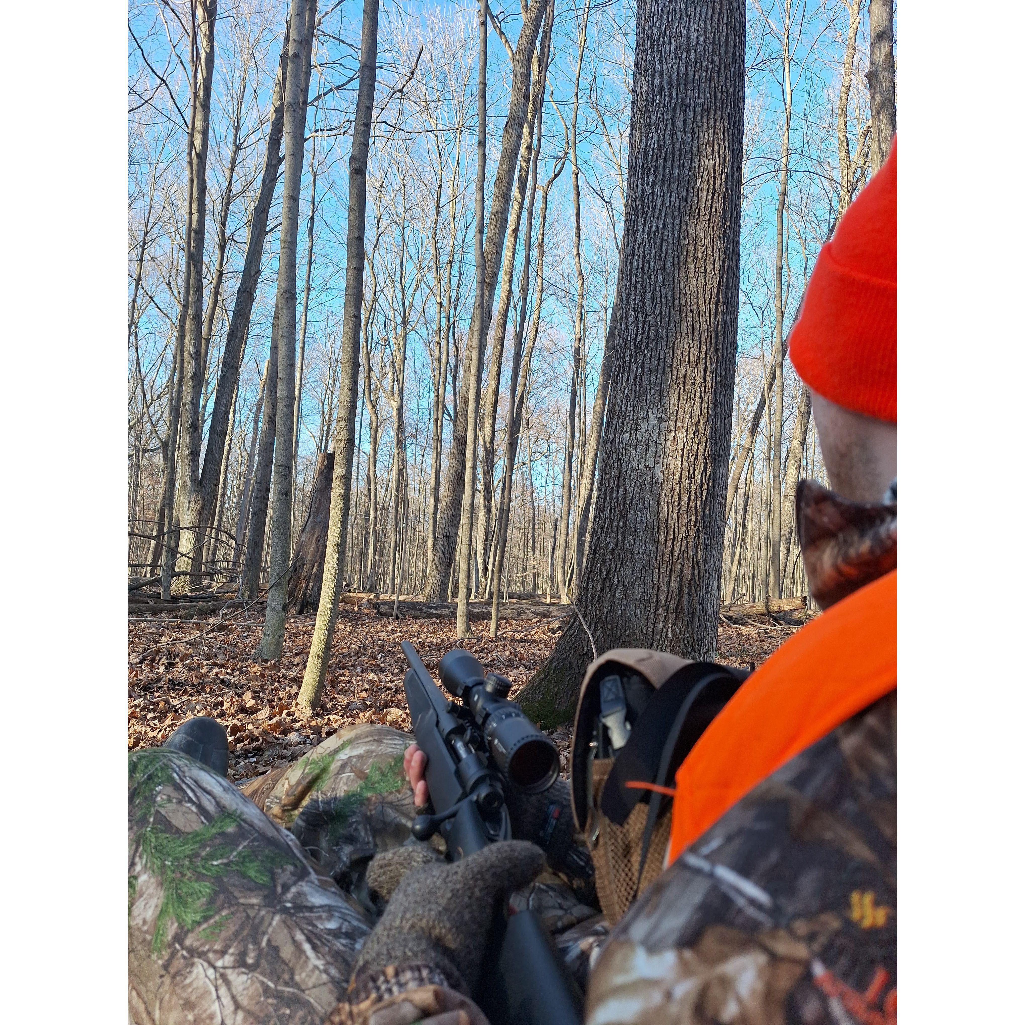 Spending time out in nature is a favorite pastime of ours. This was from our first hunting season together!