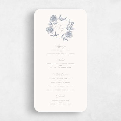 Grey Rounded Wedding Menu - Pivoine