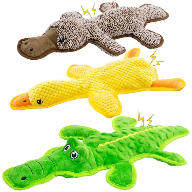 MAOOOOB No Stuffing Dog Squeak Toys-3 Pack Chew Toys for Small Medium Large Breed- Durable Puppy Teething Interactive to Keep Them Busy- Best Birthday Gift