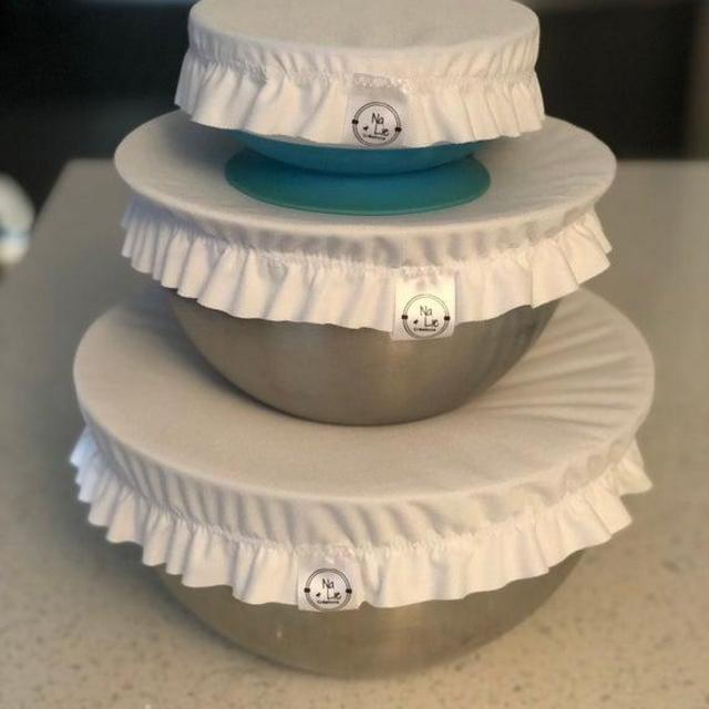 Reusable bowl cover in PUL with elastic