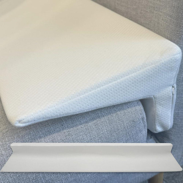 JZHLLA Bed Wedge Pillow Headboard for Bed Headboard Gap Bed Gap Filler Pillow for Gap 1.6 Inch, Removable and Washable Pillow with Zipper for Bed Couch (Queen(60"x10"x6"))