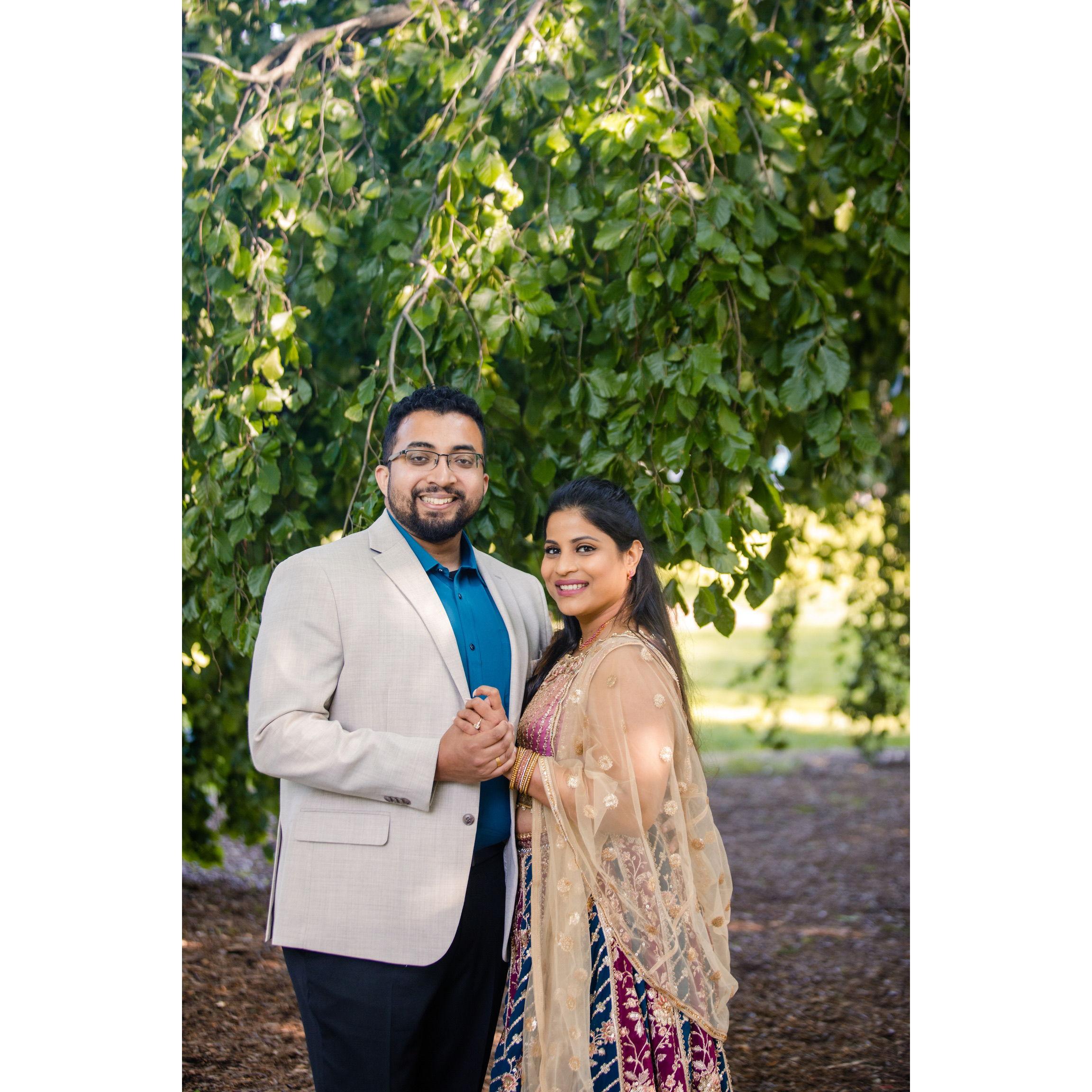 We decided to trace our roots and start our engagement photoshoot where we went on our first date - Boston Public Garden.