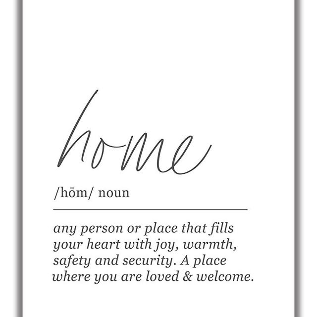 HOME Definition Wall Art - 11x14 UNFRAMED Print - Black and White Minimalist, Dictionary-Style Quote Typography Decor.