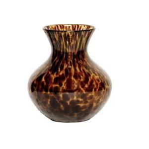 Puro 6-Inch Tortoiseshell Pattern Glass Vase