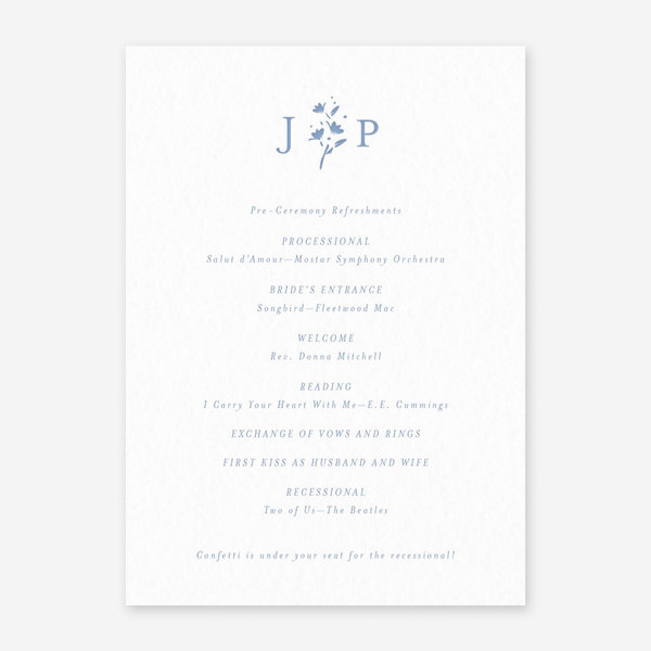 Regal Letterpress | Dusty Blue | Zola Wedding Programs