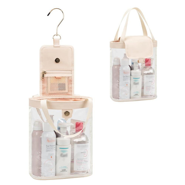 Travel Toiletry Bag, Clear Hanging Toiletry Bag for Women Men, Waterproof Travel Bag for Toiletries, Transparent Makeup Bag Cosmetic Organizer, Portable Bath Shower Bag for Bathroom, Gym, Travelling