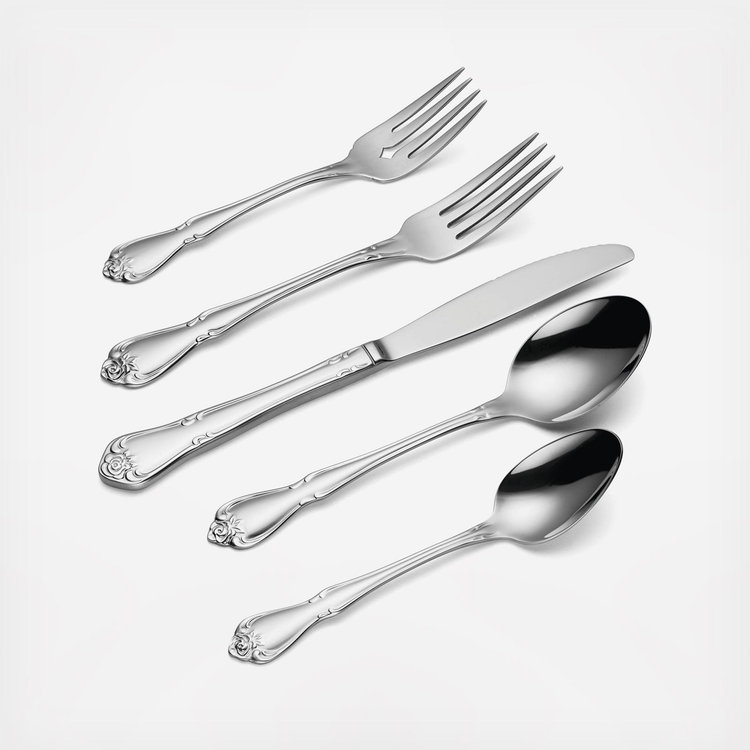 Oneida, True Rose 45-Piece Everyday Flatware Set, Service For 8 | Zola