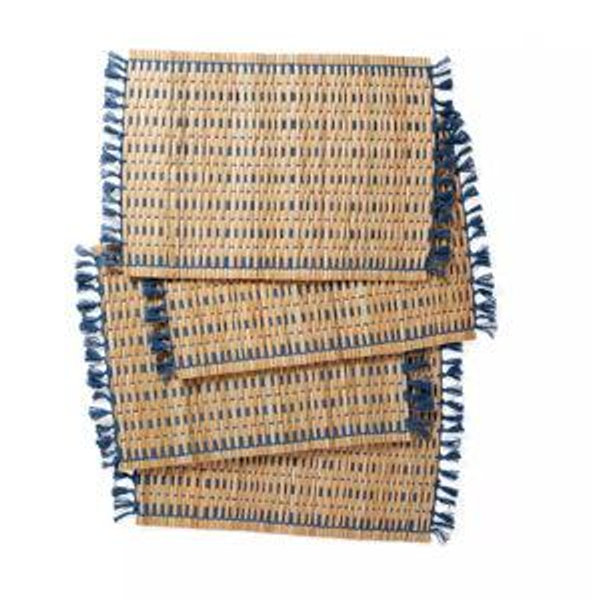 Cabo Woven Placemats (Set of 4) - French Blue
