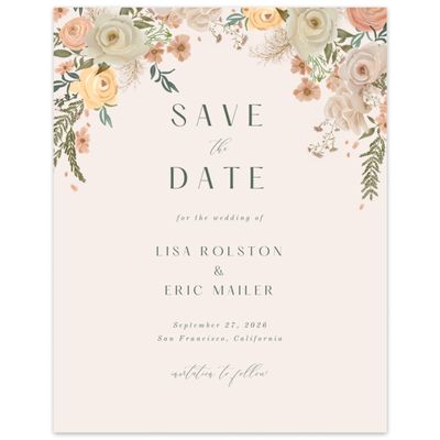 Beige Wedding Digital Save the Date - Miele Portrait