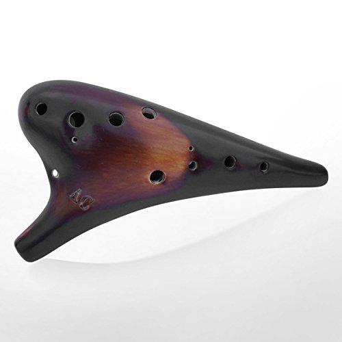 "Forest Whisper" 12 Hole Ocarina Classic Straw fire Masterpiece Collectible,Alto C Ceramic Ocarina,Highly Recommended By Shop Owner of OcarinaWind Music Instrument Gift Idea