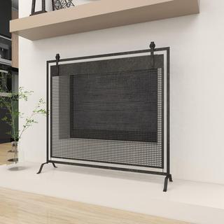 Grid Single Panel Fireplace Screen