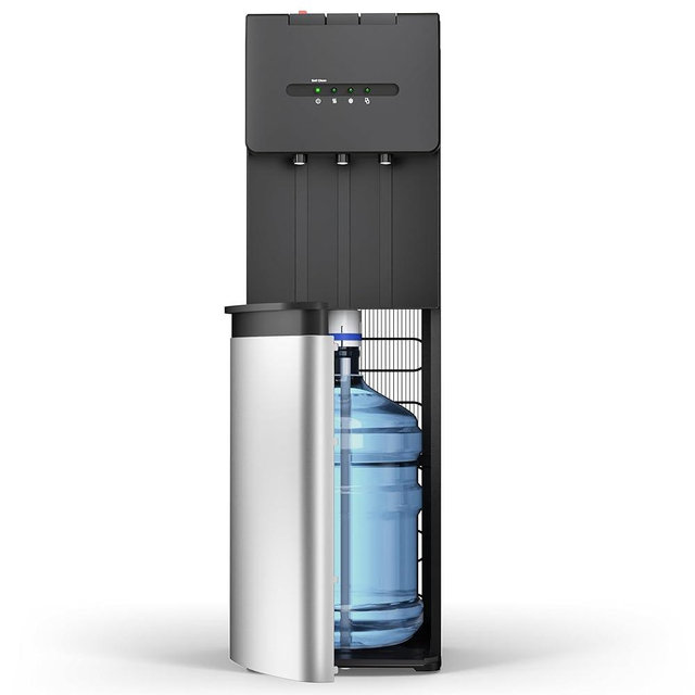 Euhomy Bottom Loading Water Dispenser for 5 Gallons, 3 Temperatures (Cold/Hot/Warm) with Child Lock, Display Light, Water Dispenser for Apartments, Schools, Companies, Black