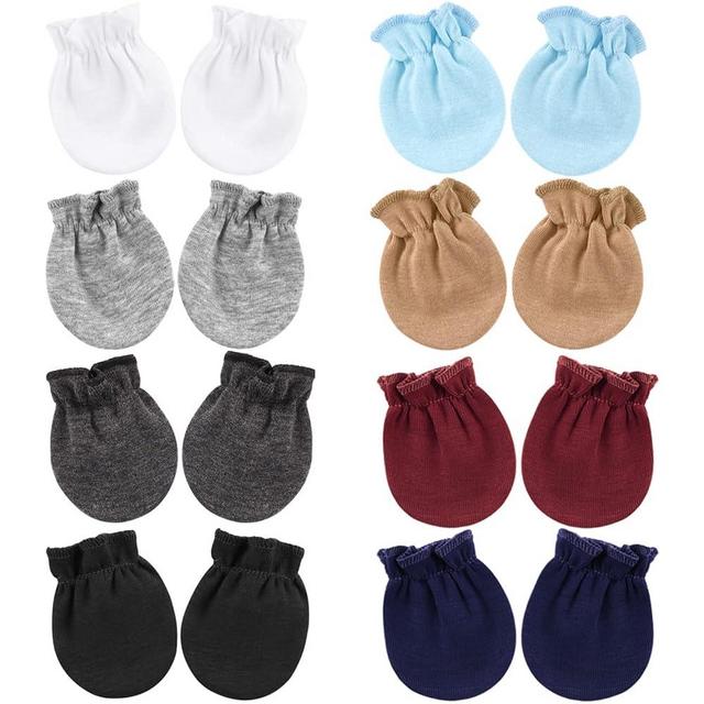 BQUBO Newborn Infant Toddler Mittens No Scratch Cotton Elastic Wrist Gloves Hypoallergenic for 0-6 Months Baby Boys Girls