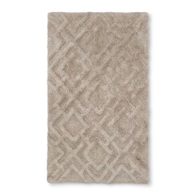 Tufted Lattice Spa Bath Rug Bath Rug Beige Linen - Fieldcrest®