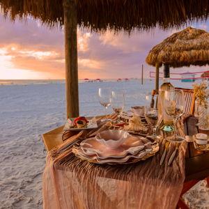 Dinner in the Sand in Bora Bora