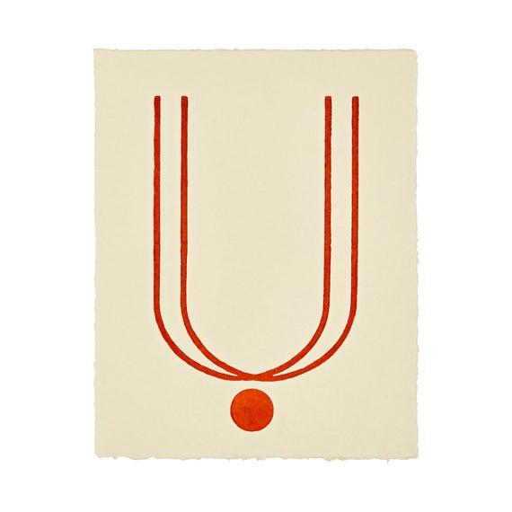 Contemporary woodblock print, Geometric woodblock print, Mythological wall art, Woodblock wall art