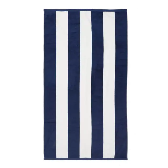 Everhome™ Cabana Stripe Beach Towel in Blue Depths