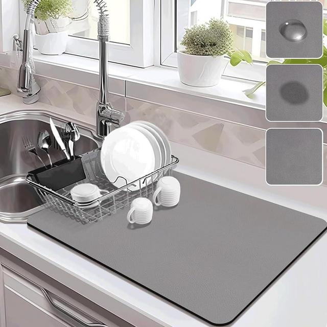 ZEAVOLA Dish Drying Mat for Kitchen Countertops,Absorbent Drying Mat Large Dish Drying Mats for Kitchen Counte,Drying Mat for Coffee Machine Dish mat