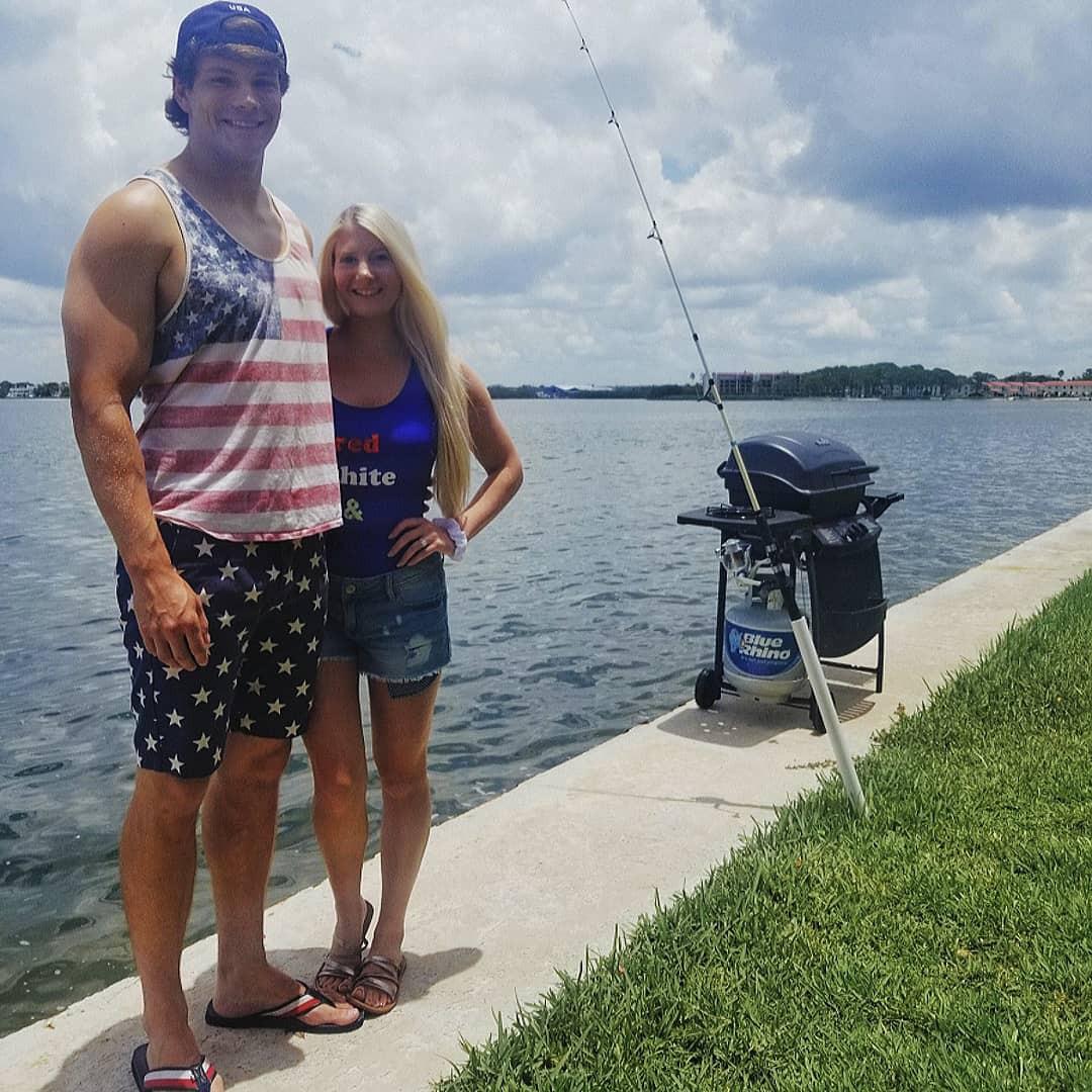 Happy 4th of July (2018) from the 3 of us! Red, white, and baby!!