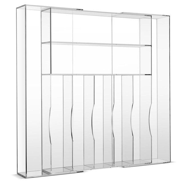 KTOTCKI Clear Acrylic Drawer Organizer for Kitchen Utensils and Flatware, Adjustable Silverware Tray with 9 Compartments for Drawers, Office, and Bathroom Storage