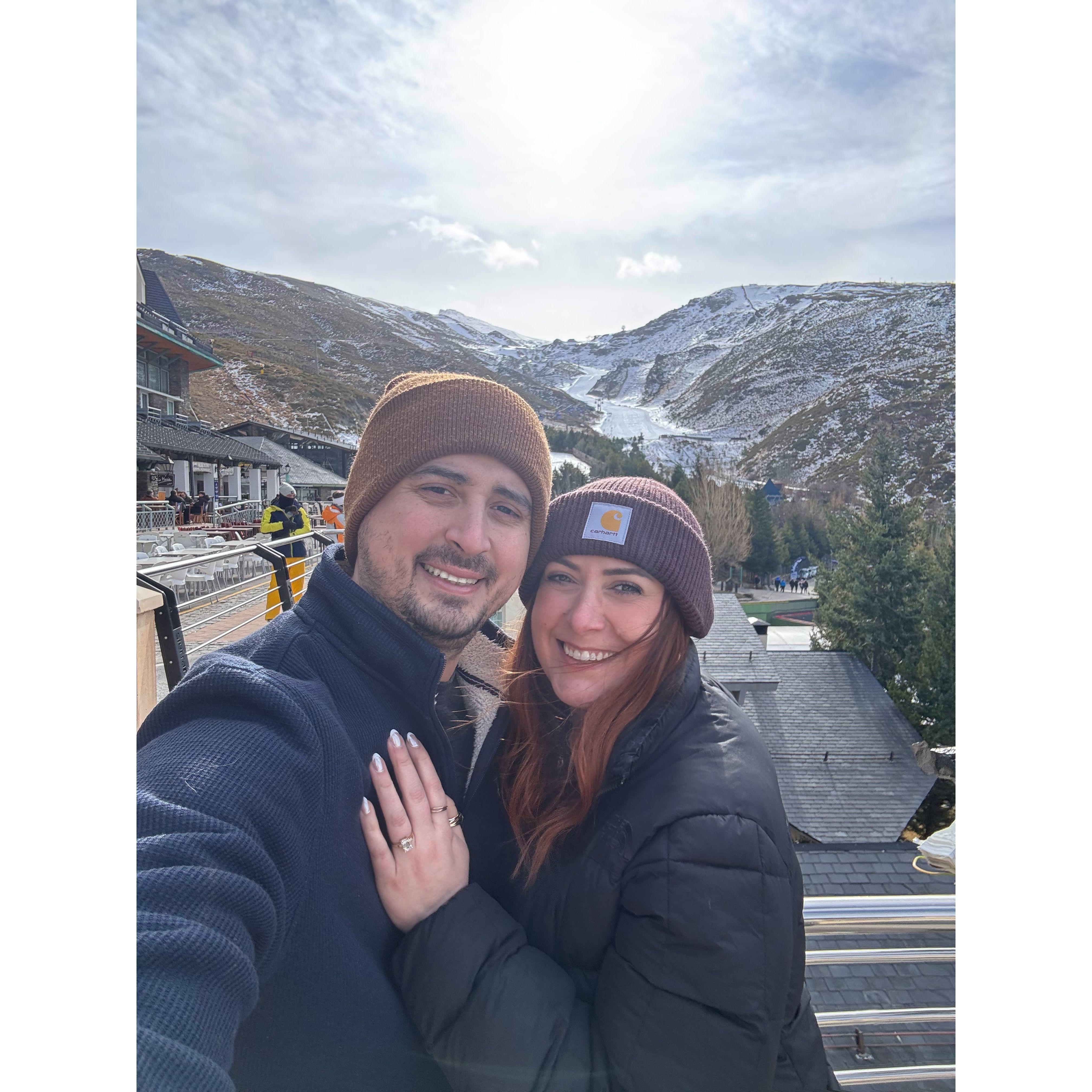 Freshly engaged in Seville, Spain!