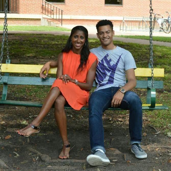 Sitting together on our favorite bench at Baylor