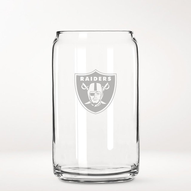 NFL Beer Can Glasses, Set of 4, Las Vegas Raiders