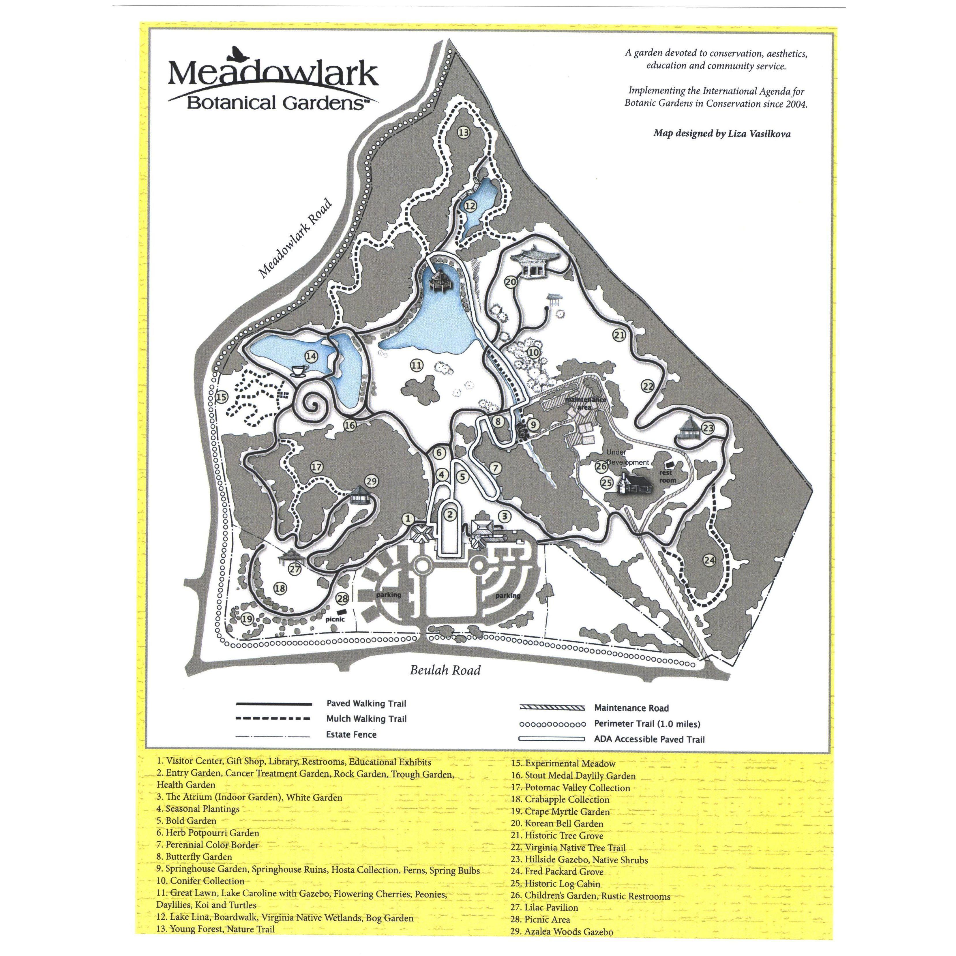 Meadowlark Park Map, Ceremony will be held at the Azalea Woods Gazebo (#29 on map)