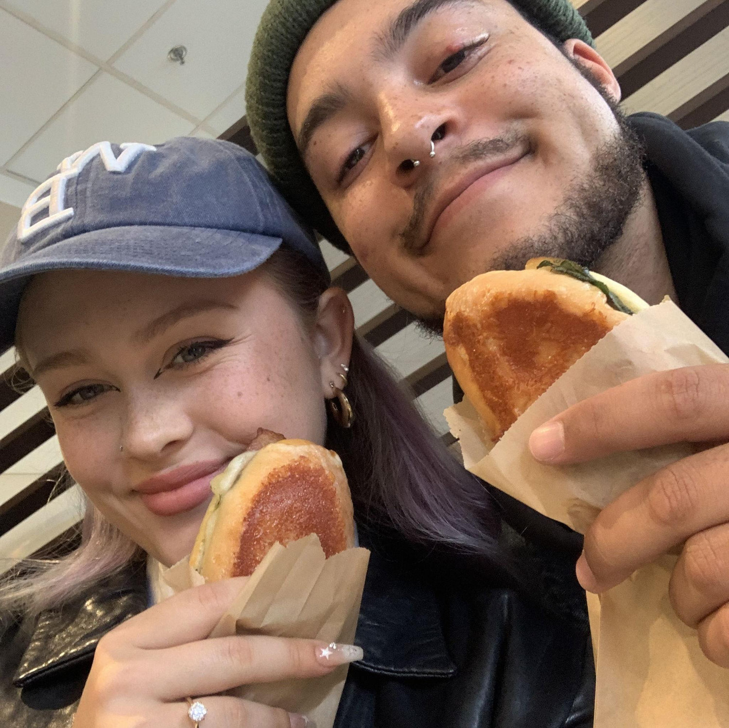 Eating yummy pastries at a cafe in little Tokyo
