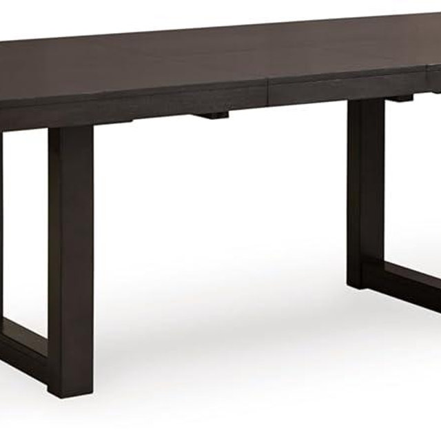 Signature Design by Ashley Neymorton Contemporary Dining Extension Table with Sled Base, Dark Brown