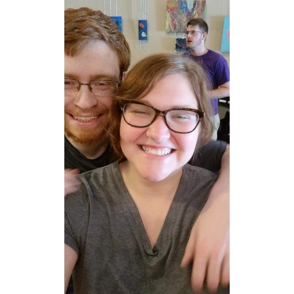 The "we're engaged" obligatory selfie