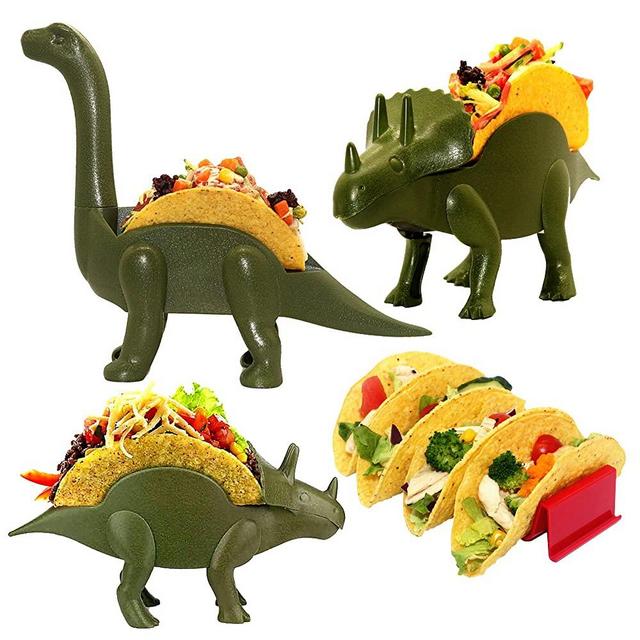 SLR Dinosaur Taco Holder set of 4 - Great fun taco tuesday with kids taco holder - Make any night taco night with dinosaur taco stand - Have fun taco serving and Great Family Value Pack
