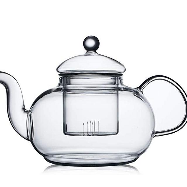 CnGlass 1200ml Glass Teapot with Removable Infuser,Stovetop Safe Tea Kettle,Blooming & Loose Leaf Tea Pot