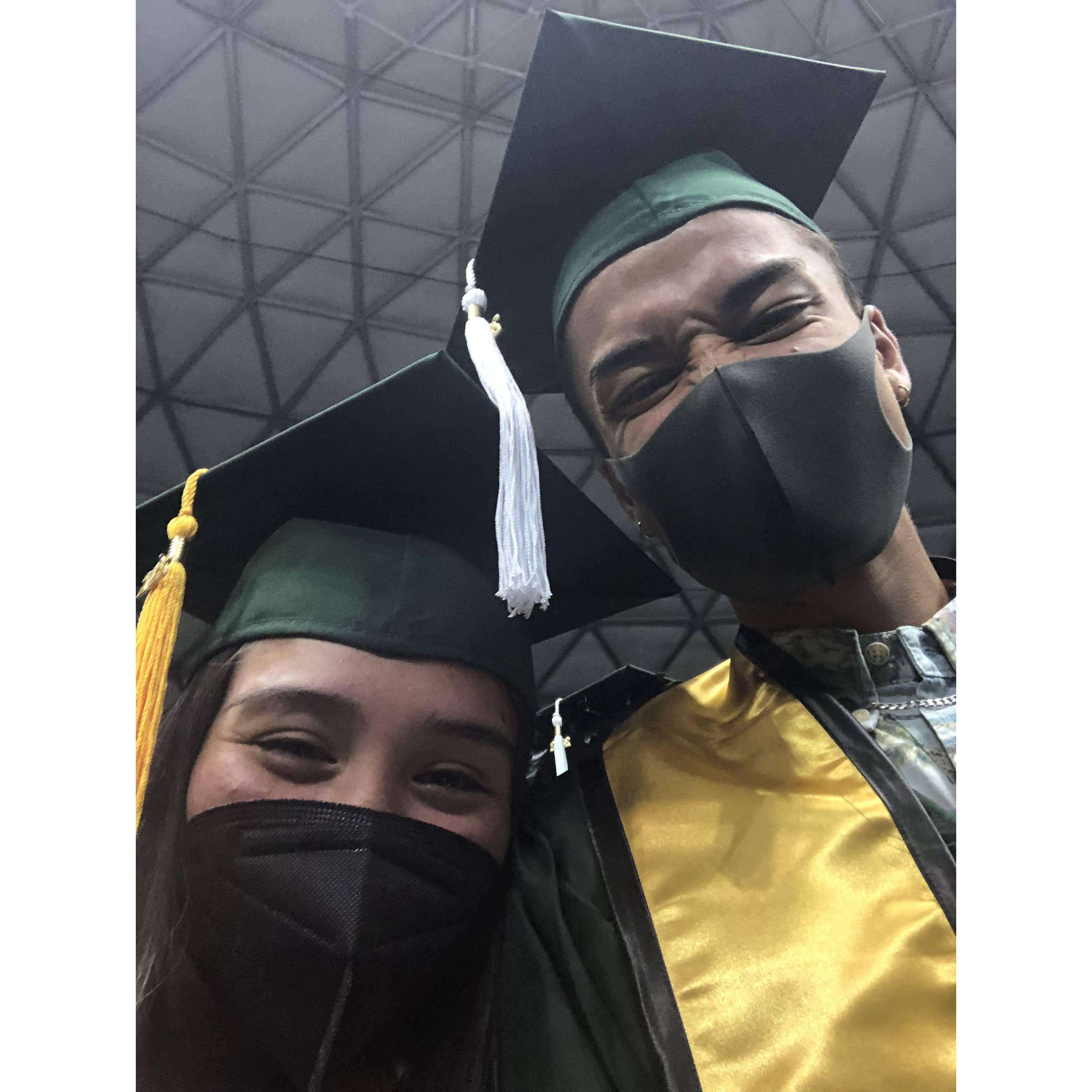 Graduation, moments before we got our diplomas