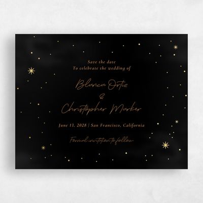 Black Wedding Save the Date - Splendor Landscape Foil