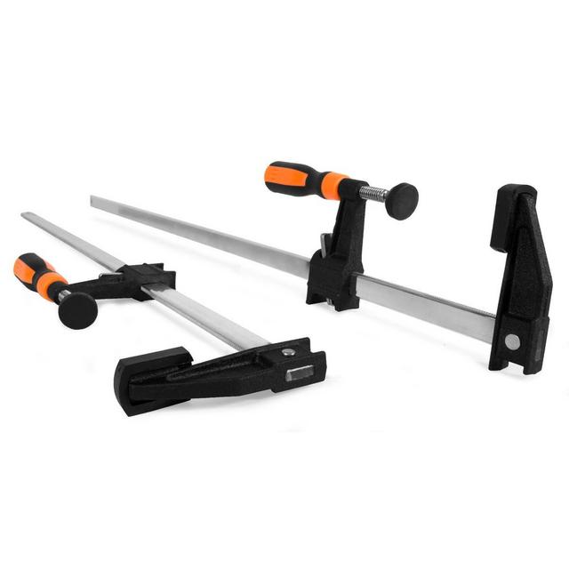 WEN 10224F2 Quick-Adjust 24-Inch Steel Bar Clamps with 2.5-Inch Throat and Micro-Adjustment Handle, Two Pack