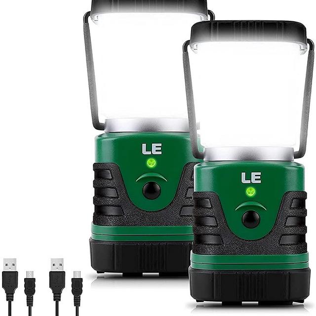 LE LED Camping Lantern Rechargeable, 1000LM, 4 Light Modes, 4400mAh Power Bank, IP44 Waterproof, Perfect Lantern Flashlight for Hurricane Emergency, Hiking, Home and More, USB Cable Included