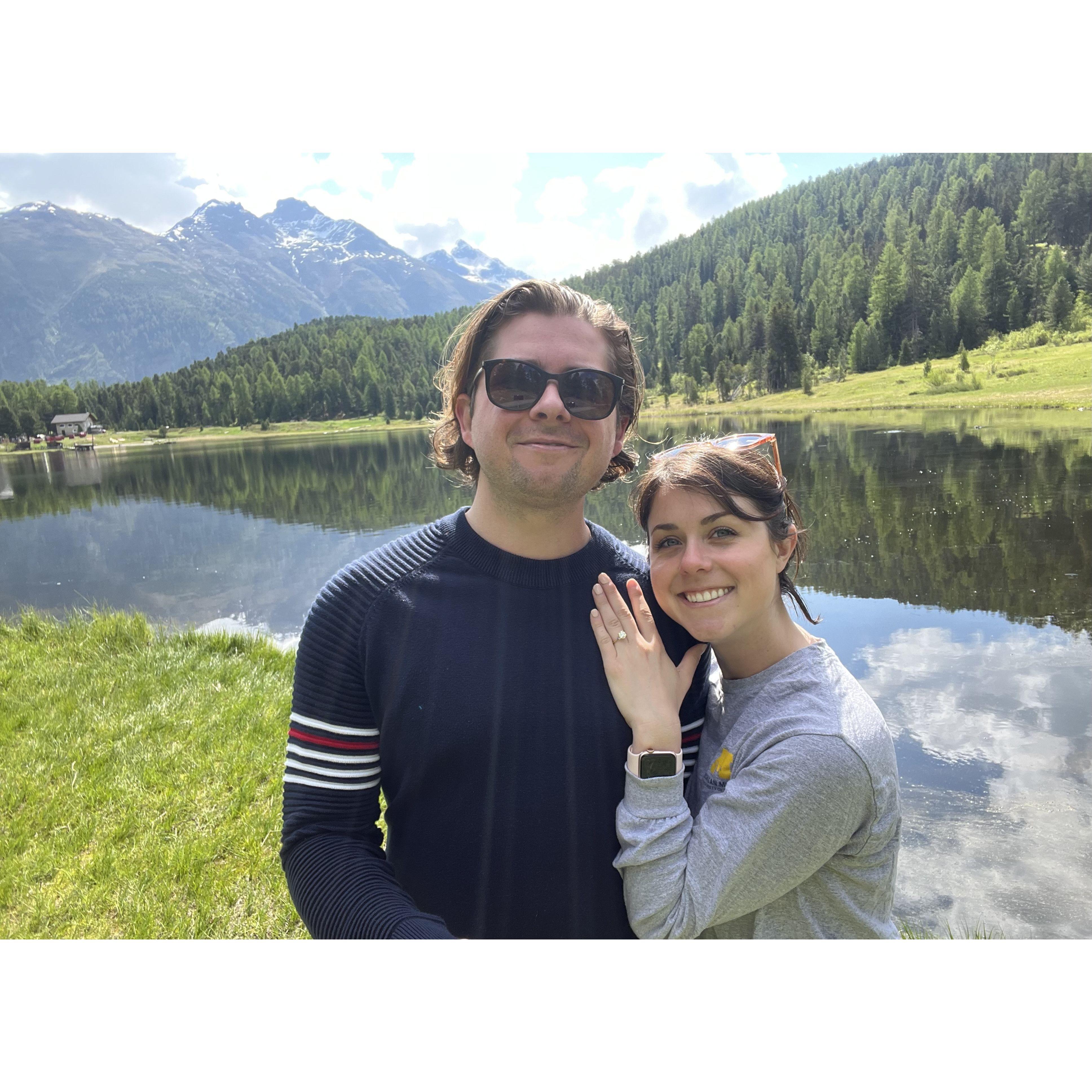 Our last hike in St. Moritz, Switzerland to end the engagement/vacation