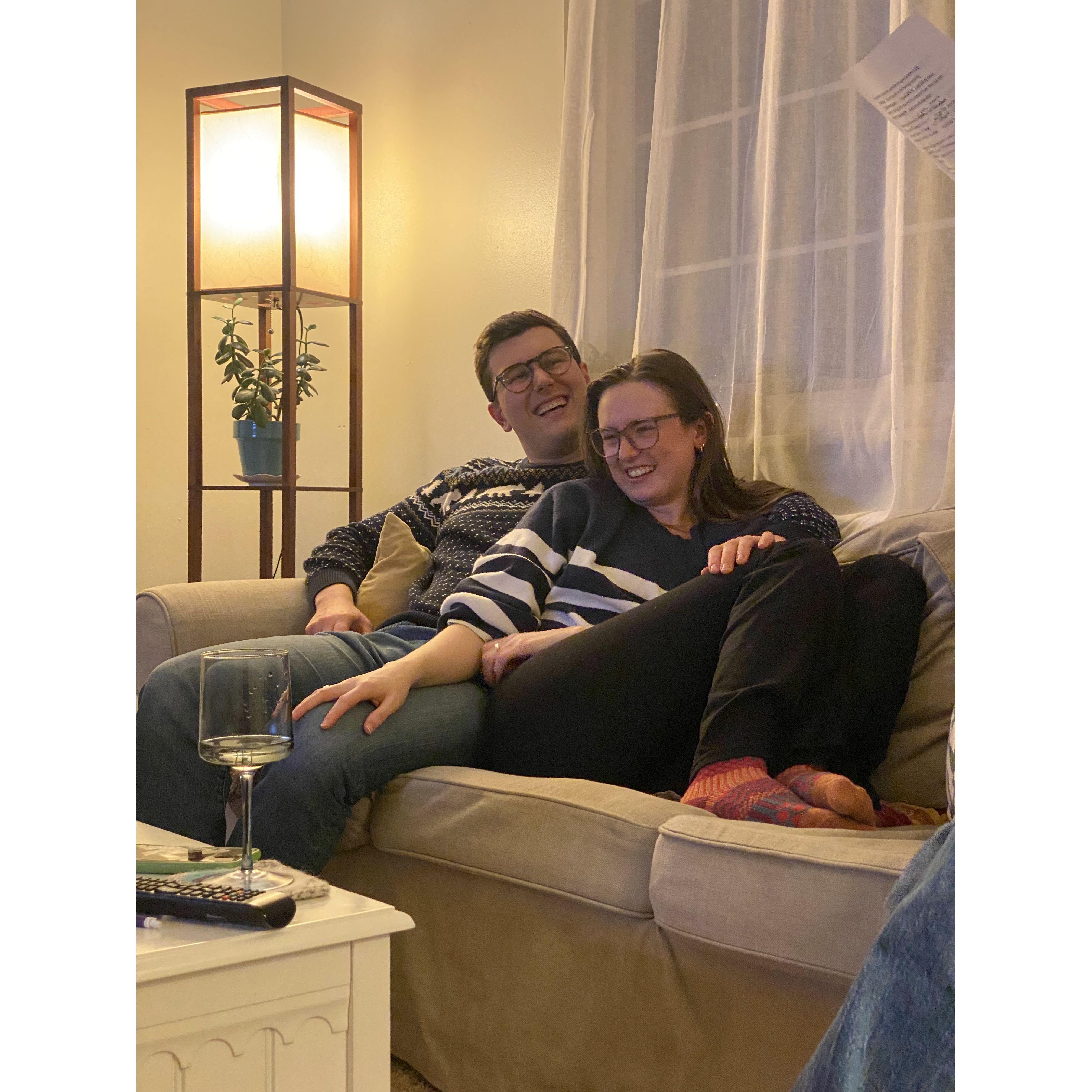 Hanging out with friends in our cozy sweaters (we can't adventure all the time).