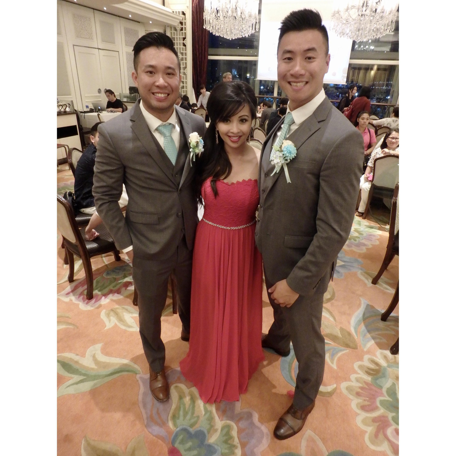 The handsome groomsmen for a friend's wedding in Hong Kong.