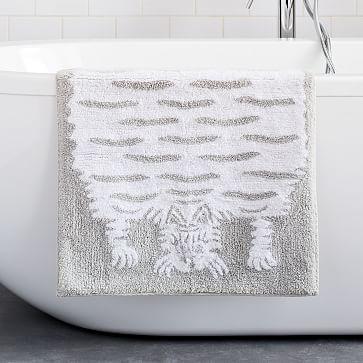 Organic Tufted Tiger Bath Mat - Gray Sky