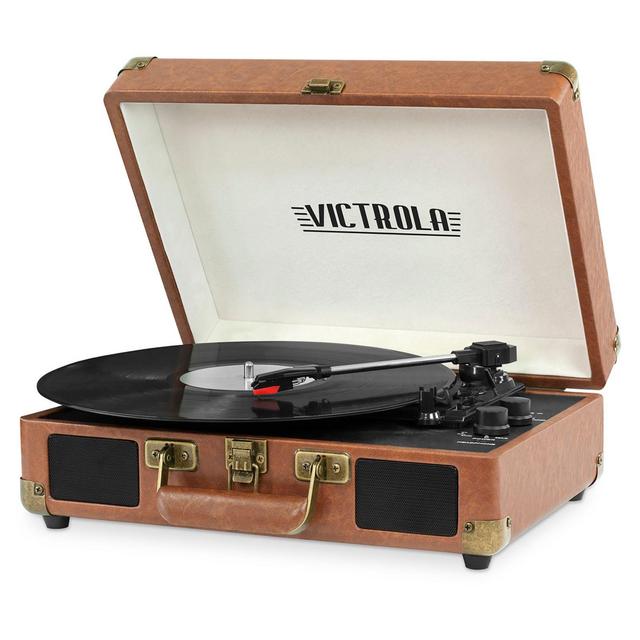 Victrola™ 3-Speed Bluetooth® Portable Suitcase Record Player in Brown