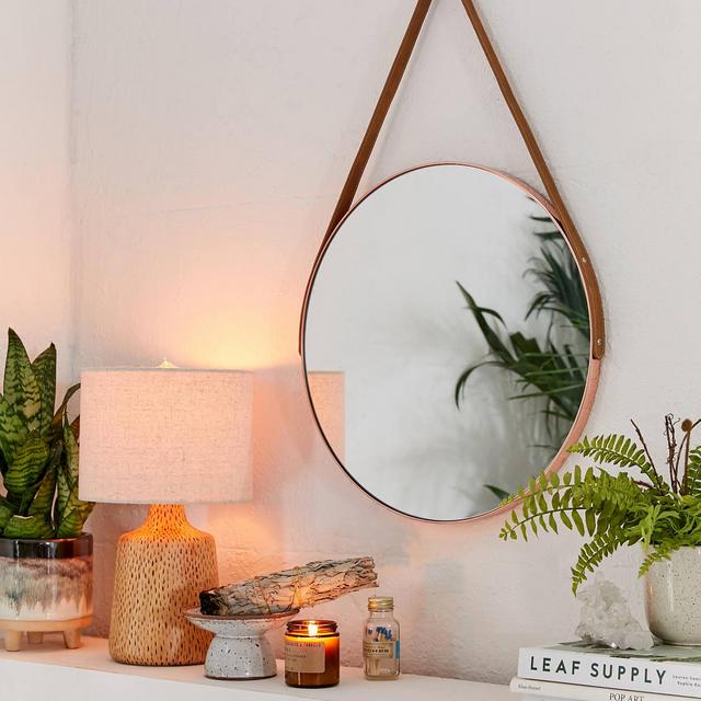 Carson Leather Strap Mirror