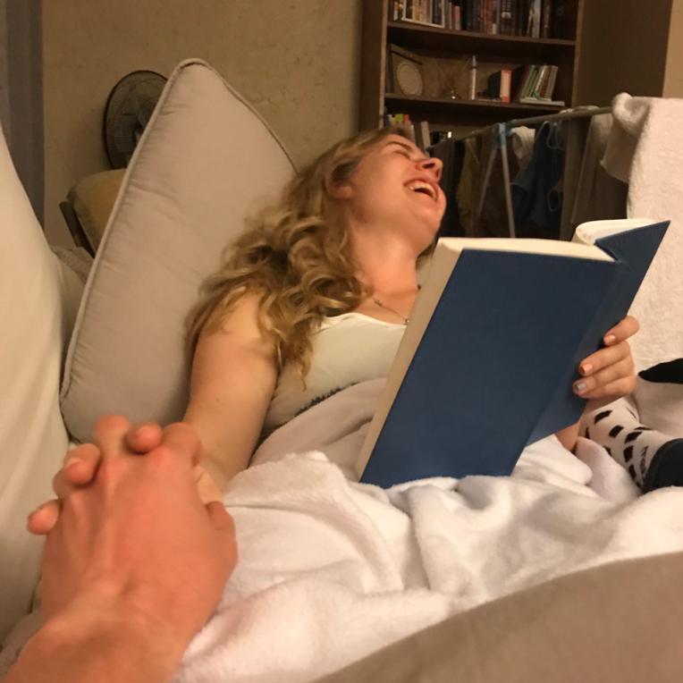 Reading from our favourite book.