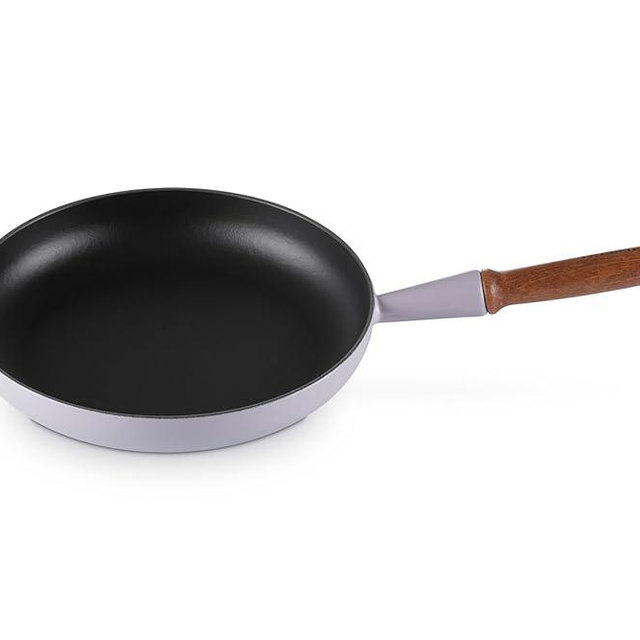 Le Creuset Enameled Cast Iron Alpine Wood Handle Fry Pan, 10.25", Shallot