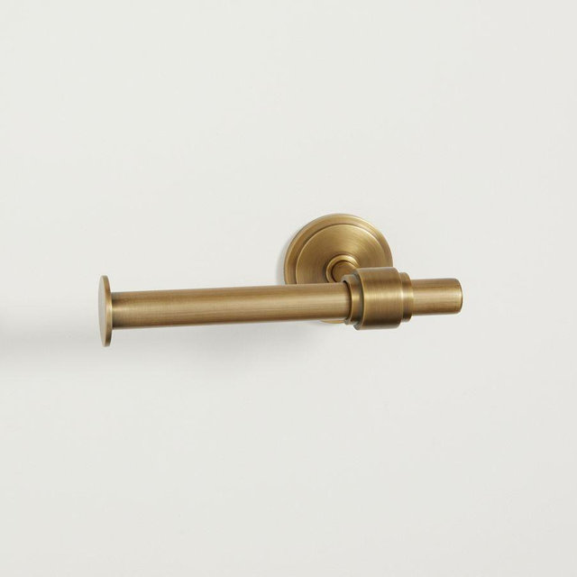 Tumbled Brass Frey Toilet Paper Holder