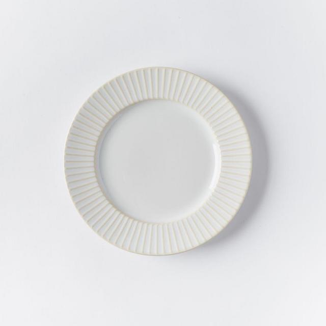 Textured Salad Plate, Individual, White Lines