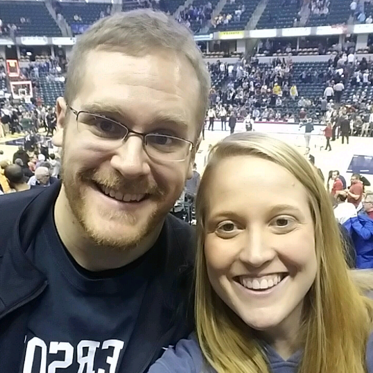 Pacer's game. We made the kiss cam!
